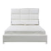 Blair White Leatherette Bed (King size) - Furniture Depot