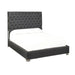 Kroma King Bed Dark Grey Linen - Furniture Depot