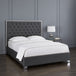 Kroma King Bed Dark Grey Linen - Furniture Depot