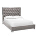 Kroma Grey Velvet King Bed - Furniture Depot