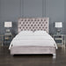 Kroma Grey Velvet King Bed - Furniture Depot