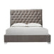 Kroma Grey Velvet King Bed - Furniture Depot