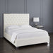 Kroma Platform Bed - White Leatherette - Furniture Depot