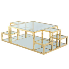 Load image into Gallery viewer, ELMORE COFFEE TABLE - GOLD - Furniture Depot