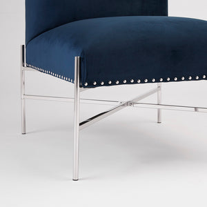 Barrymore Blue Velvet Chair - Furniture Depot