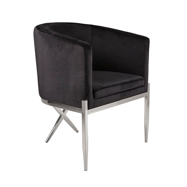 Anton Accent Chair (Black Velvet) - Furniture Depot