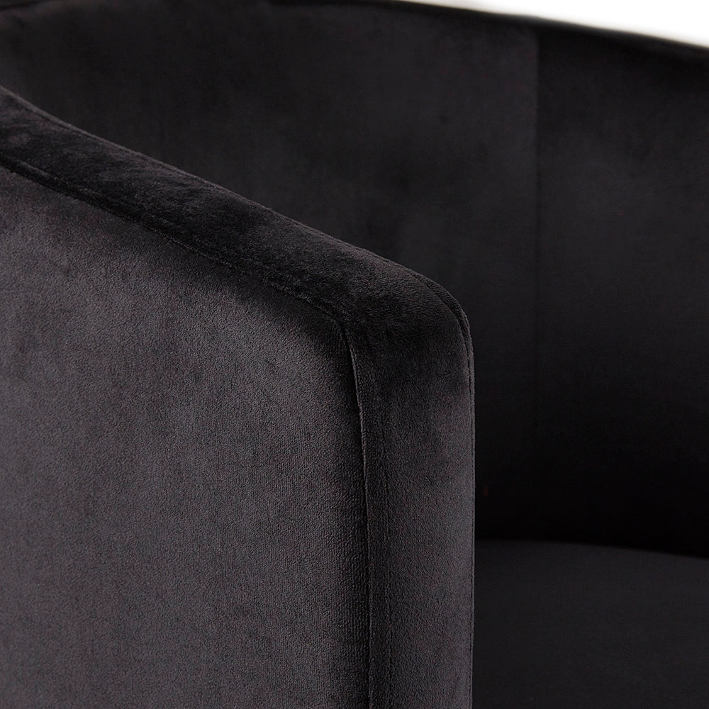 Anton Accent Chair (Black Velvet) - Furniture Depot