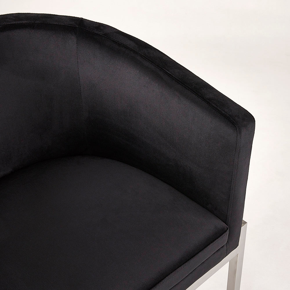 Anton Accent Chair (Black Velvet) - Furniture Depot