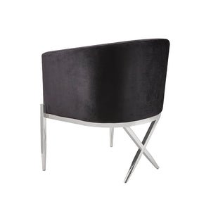 Anton Accent Chair (Black Velvet) - Furniture Depot