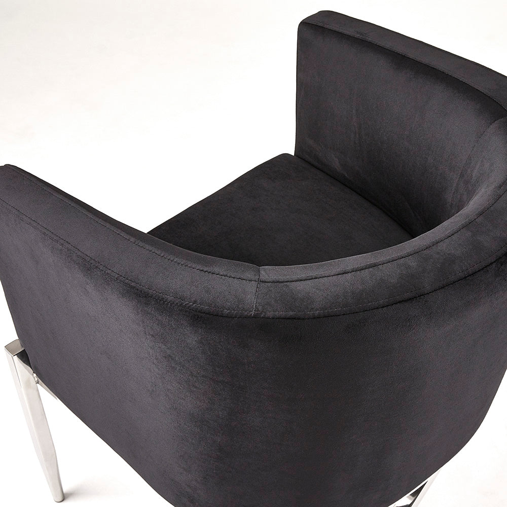 Anton Accent Chair (Black Velvet) - Furniture Depot