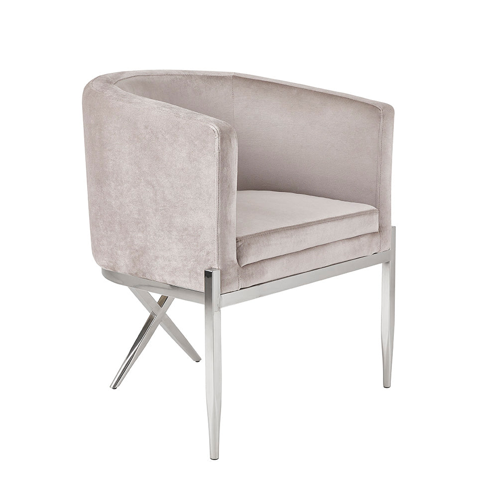 Anton Accent Chair: Grey Velvet - Furniture Depot