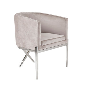 Anton Accent Chair: Grey Velvet - Furniture Depot