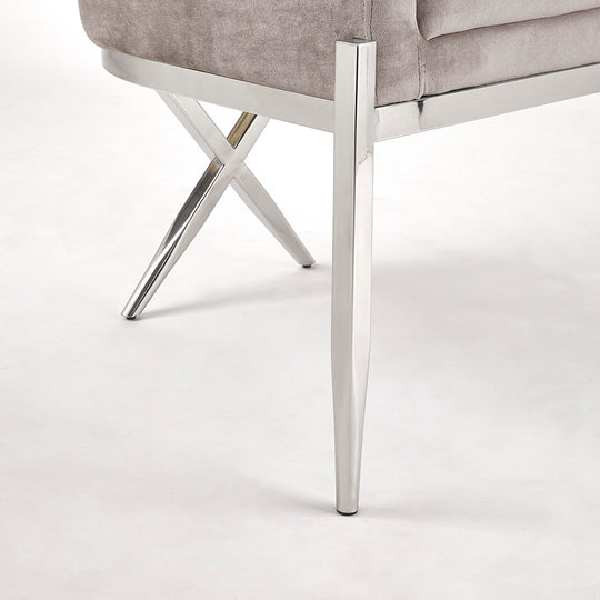 Anton Accent Chair: Grey Velvet - Furniture Depot