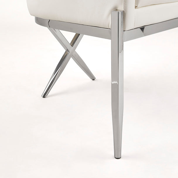 Anton Accent Chair: White Leatherette - Furniture Depot