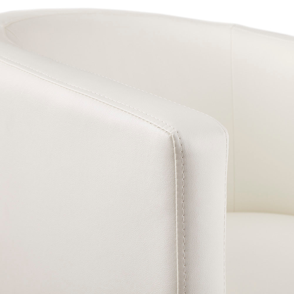 Anton Accent Chair: White Leatherette - Furniture Depot