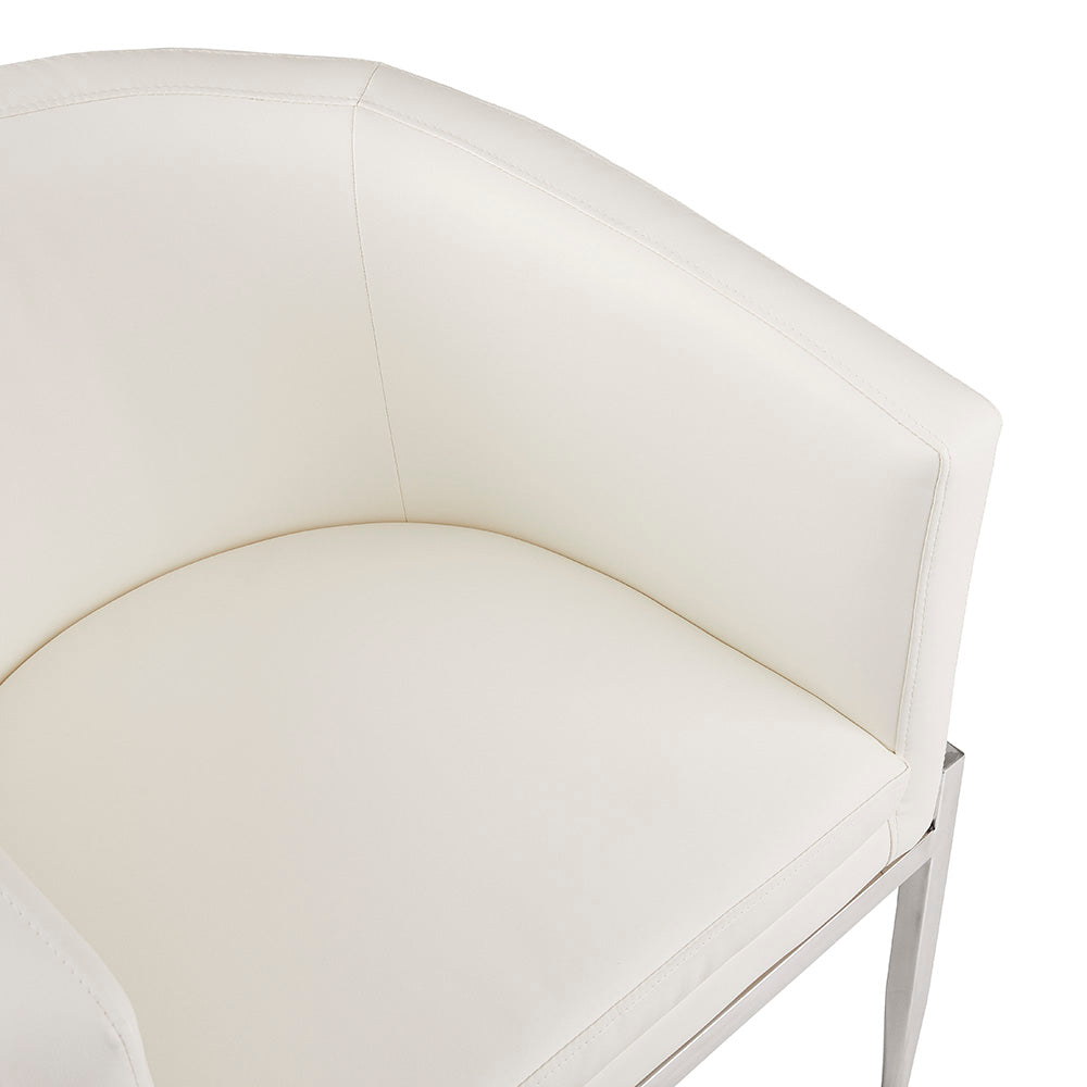 Anton Accent Chair: White Leatherette - Furniture Depot