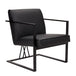 Fairmont Black Leatherette Chair - Black Frame - Furniture Depot