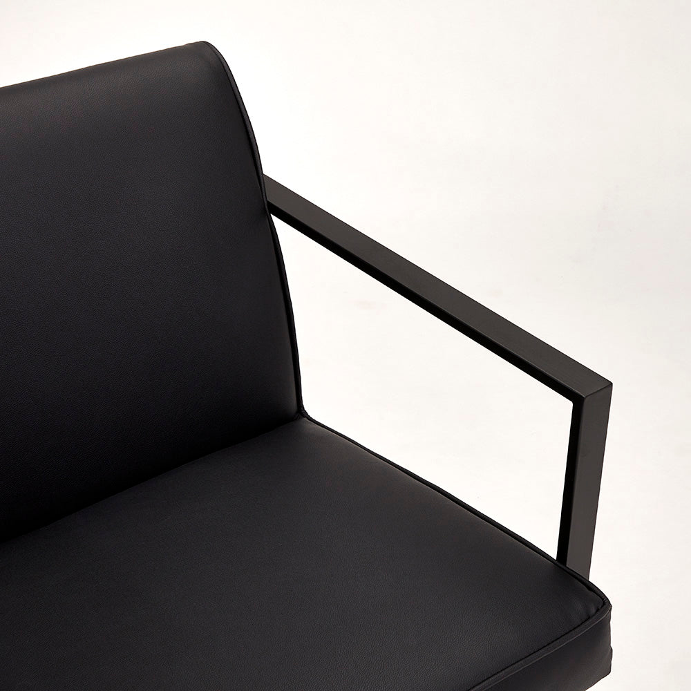 Fairmont Black Leatherette Chair - Black Frame - Furniture Depot