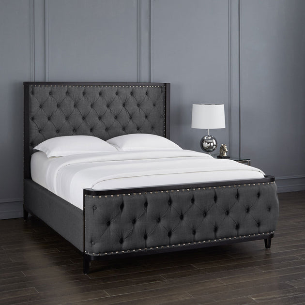 Swire Bed - Slate linen fabric (King size) - Furniture Depot