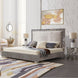Wellington Grey Velvet Bed (King size) - Furniture Depot