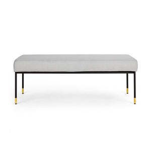 ROGER Bench (Light Grey linen fabric) - Furniture Depot