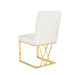 Martini Dining Chair (White Leatherette Brushed Gold Frame) - Furniture Depot