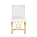 Martini Dining Chair (White Leatherette Brushed Gold Frame) - Furniture Depot