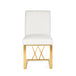 Martini Dining Chair (White Leatherette Brushed Gold Frame) - Furniture Depot