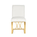Martini Dining Chair (White Leatherette Brushed Gold Frame) - Furniture Depot