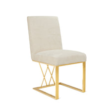 Load image into Gallery viewer, Martini Dining Chair (Morgan Ivory Brushed Gold Frame) - Furniture Depot