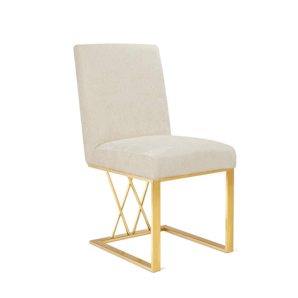 Martini Dining Chair (Morgan Ivory Brushed Gold Frame) - Furniture Depot