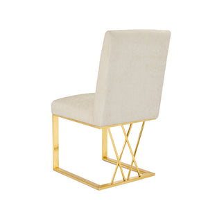 Martini Dining Chair (Morgan Ivory Brushed Gold Frame) - Furniture Depot