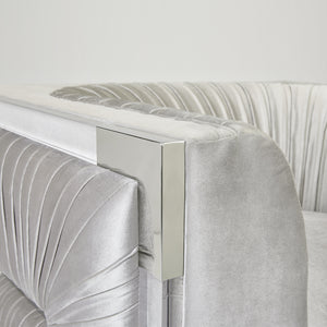 Paloma Accent Chair (Grey Velvet) - Furniture Depot