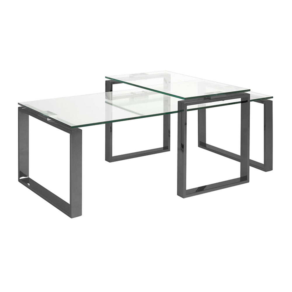 Millennium Nesting Coffee Table ( Black Frame) - Furniture Depot