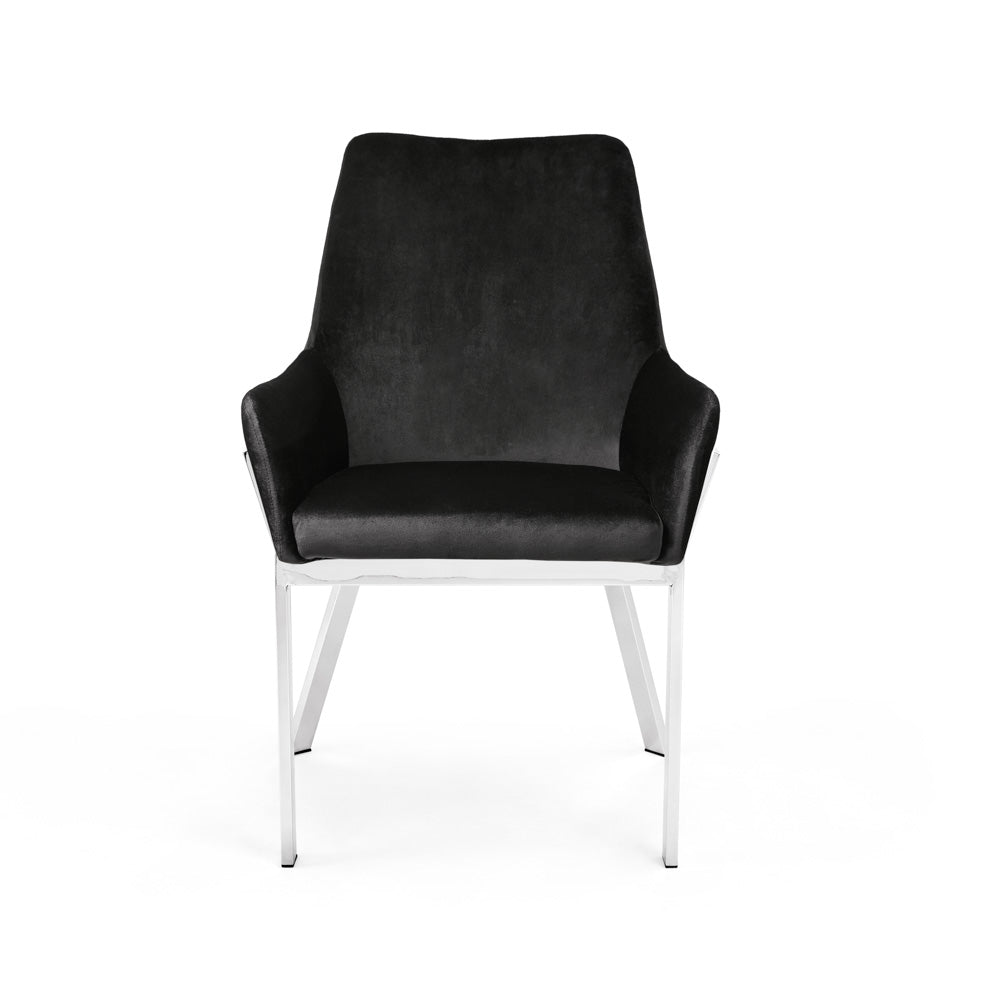 Vivianna Dining Chair (Black Velvet) - Furniture Depot