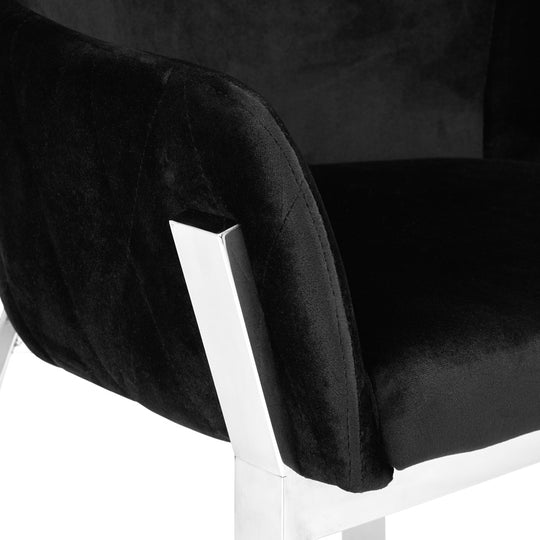 Vivianna Dining Chair (Black Velvet) - Furniture Depot