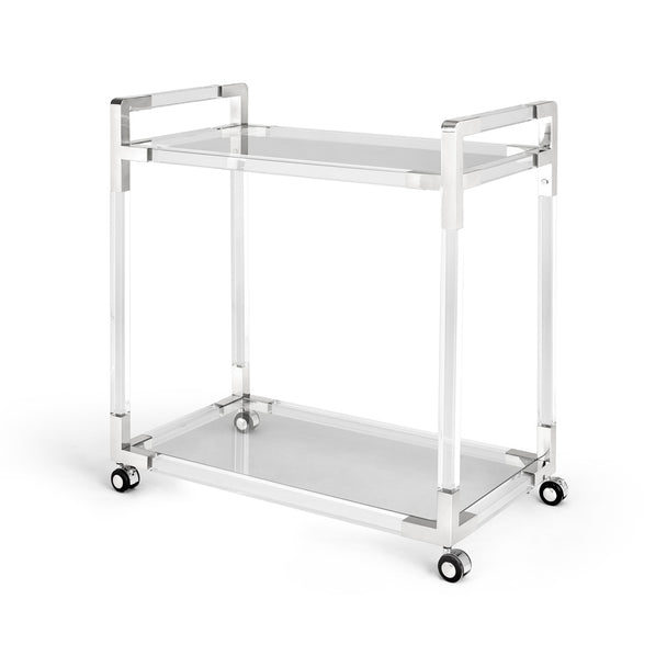 Esme Polished Steel Bar Cart - Furniture Depot