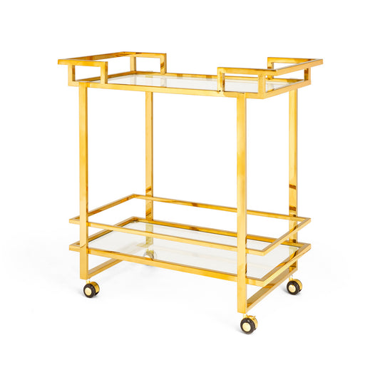 DORSEY Gold Steel Bar Cart - Furniture Depot
