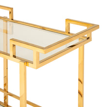 Load image into Gallery viewer, DORSEY Gold Steel Bar Cart - Furniture Depot