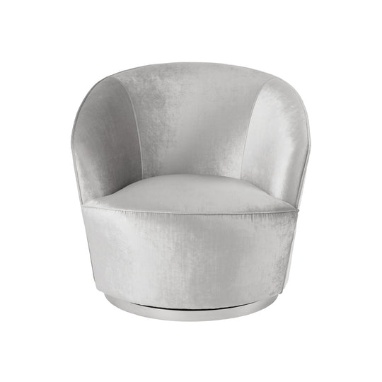 Lucien Accent Chair: Grey Velvet - Furniture Depot