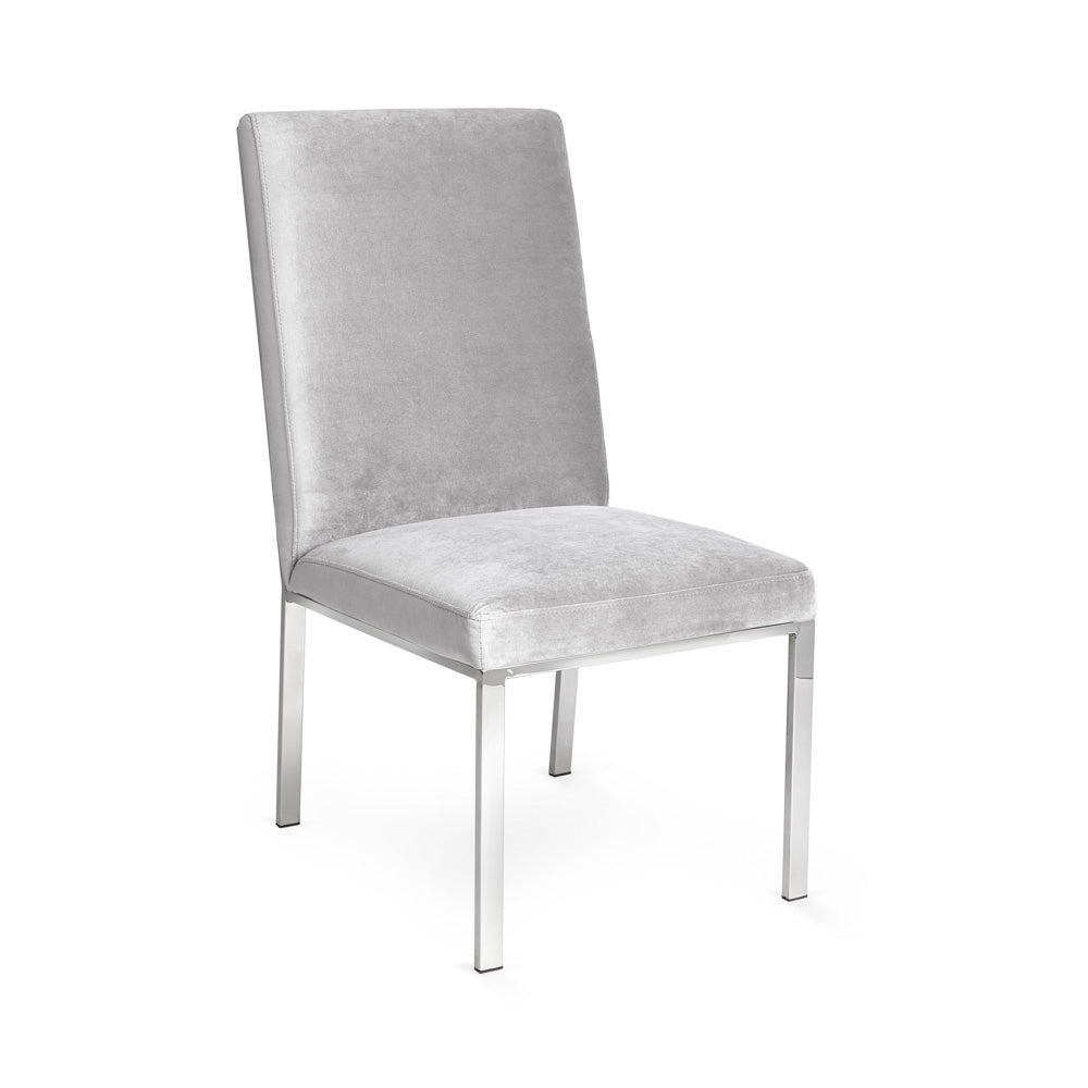 Riley Chair (Grey Velvet) - Furniture Depot