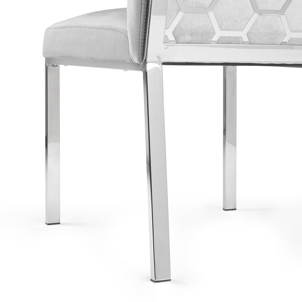 Riley Chair (Grey Velvet) - Furniture Depot