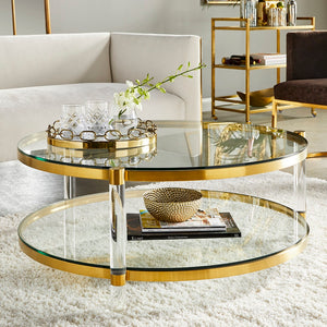 PALOMA COFFEE TABLE (BRUSHED GOLD STEEL) - Furniture Depot