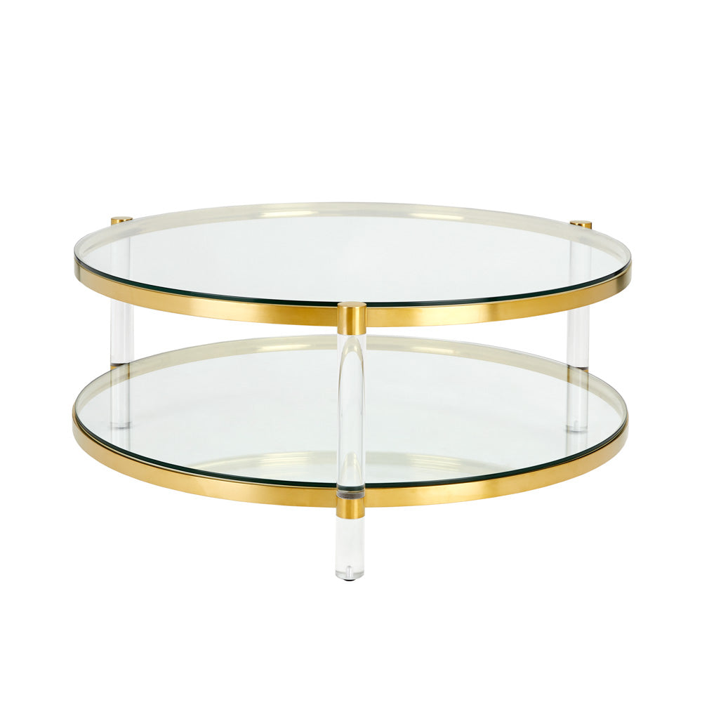 PALOMA COFFEE TABLE (BRUSHED GOLD STEEL) - Furniture Depot