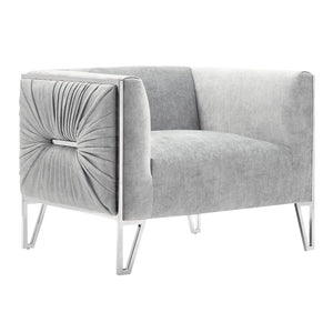 Truro Chair (NP Grey Velvet color) - Furniture Depot