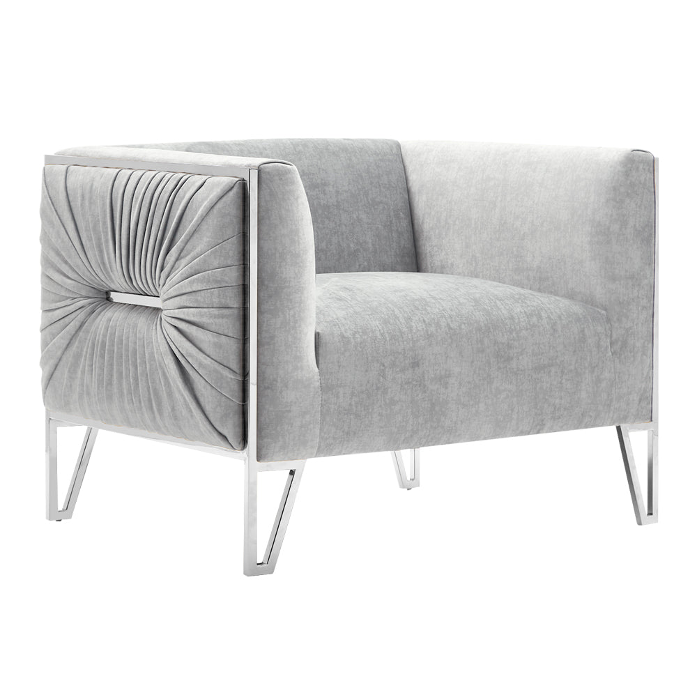 Truro Chair (NP Grey Velvet color) - Furniture Depot