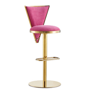 Turin Adjustable Bar Stool (Hot Pink Velvet) - Furniture Depot