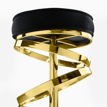 Load image into Gallery viewer, Glam bar stool (Black Velvet Polished gold frame) - Furniture Depot