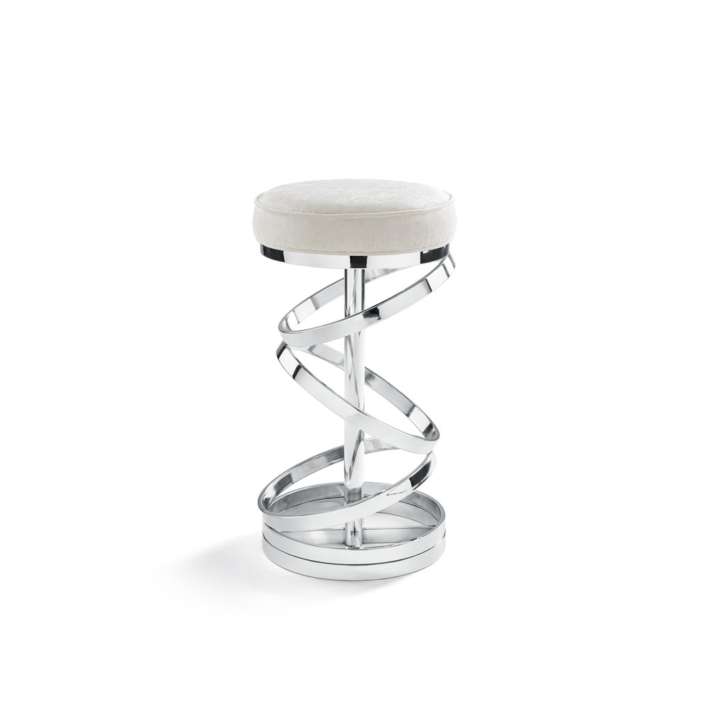 Glam counter stool (Ivory linen) - Furniture Depot