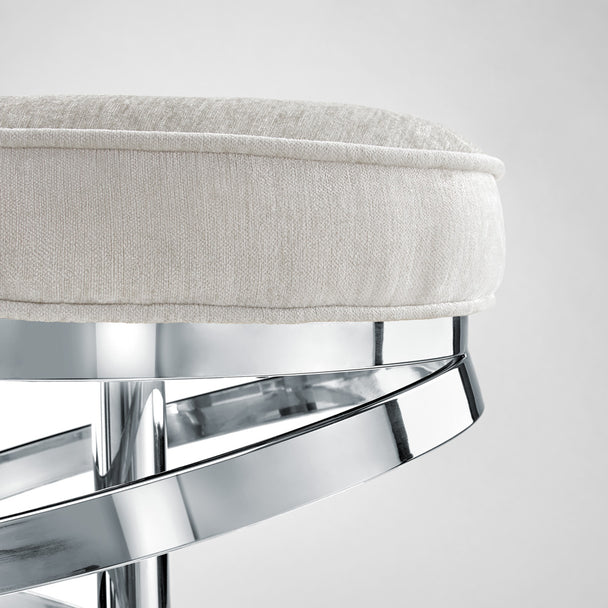 Glam counter stool (Ivory linen) - Furniture Depot